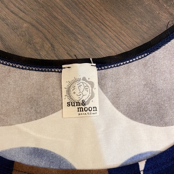 SUN & MOON Multicolored Boutique Tunic Suede Feel Soze Medium - Picture 3 of 3